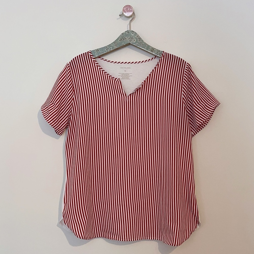 Van Heusen Orange and White Stripe Tee
